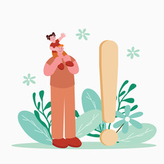 Father and son Vector illustration in flat style.