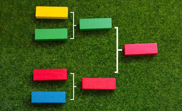 Football semifinal match fixture , soccer tournament to champion