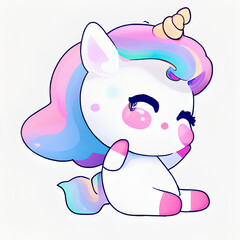 Colorful cute unicorn