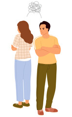 Family quarrel concept married couple having problem in relationship