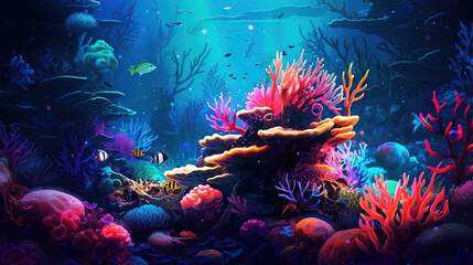 Fototapeta na wymiar Tropical Coral Reef. Generative Ai
