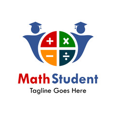 Math student design logo template illustration