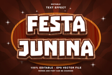 Festa Junina 3d editable Text Effect