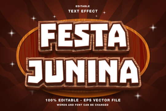 Festa Junina 3d editable Text Effect