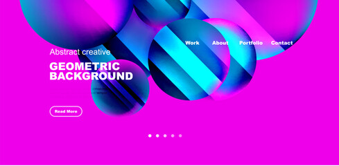 Circles with glossy surface and light and shadow effects abstract background. Template for covers, templates, flyers, placards, brochures, banners