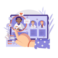 Group of heart specialists conducting online consultation