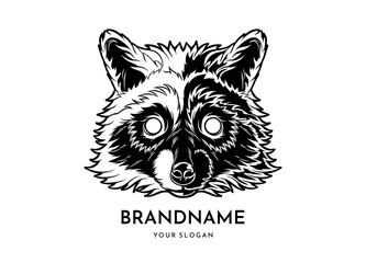 Raccoon head face logo vector icon