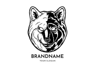 Siba inu head face logo vector icon