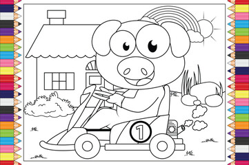 coloring animal cartoon for kids