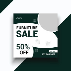 Furniture sale social media instagram post template
