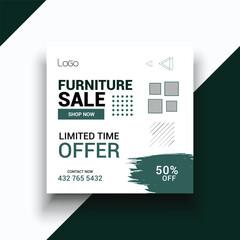 Furniture sale social media instagram post template