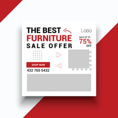 Furniture sale social media instagram post template
