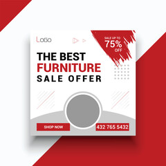 Furniture sale social media instagram post template