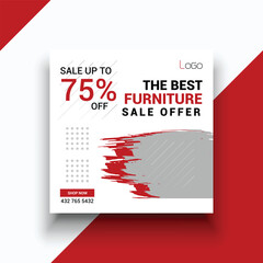 Furniture sale social media instagram post template