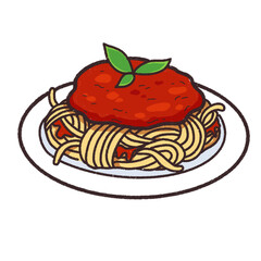 spaghetti icon illustration Pasta Food Icon Premium Concept Flat Cartoon Style