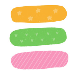 Hand drawn cute washi tape collection. Stickers. Decorative tape.