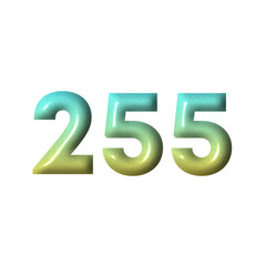 3D number yellow tosca gradient color png