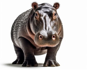 Obraz premium photo of hippopotamus isolated on white background. Generative AI