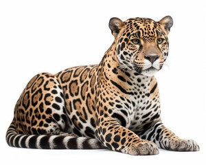 Obraz premium photo of jaguar isolated on white background. Generative AI
