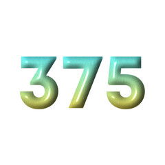 3D number yellow tosca gradient color png