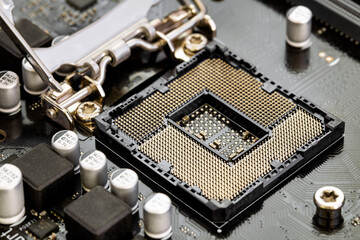 CPU (Central Computer Processor) socket closeup view