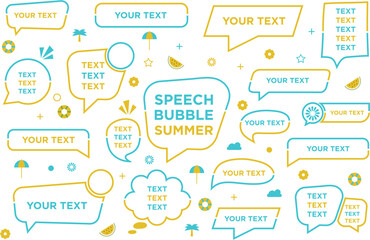Speech bubble illustrations Summer colors. Speech bubble vector icon