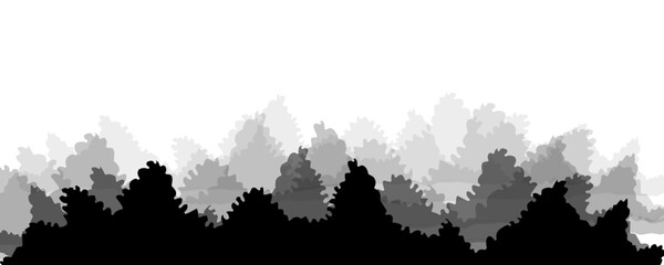 silhouette of grass and trees