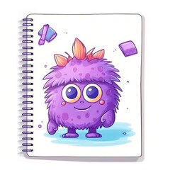 Cute Vector Sticker Design with Lined Paper for Writing. Generative AI