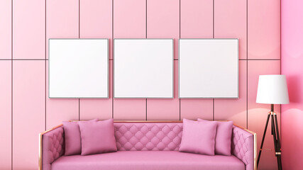 Room interior with wall background. 3D rendering ,3D illustration	