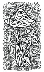 Fototapeta premium Magic Mushrooms. Vector illustration. Mushrooms hippie