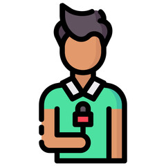 news reporter avatar vector icon 