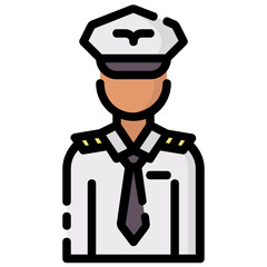 pilot avatar vector icon 