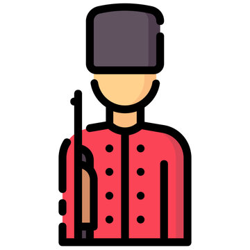 redcoat soldier holding rifle icon clip art preview