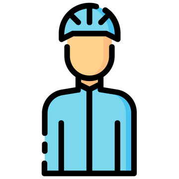 blue helmeted person icon clip art preview