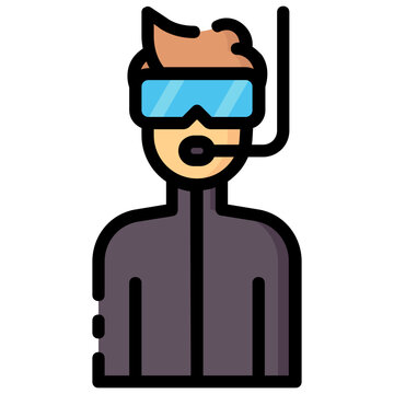 diver wearing goggles and snorkel clip art preview