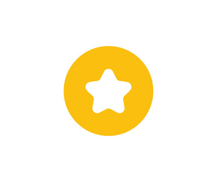 Star icon design. Yellow Star or favorite flat icon for apps and websites vector design and illustration.