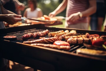 Naklejka premium Barbecue party grill. Generate Ai