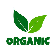 eco, bio, organic and natural products sticker, label, badge and logo. ecology icon. logo template with green leaves for organic and eco friendly products. vector illustration