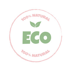 eco, bio, organic and natural products sticker, label, badge and logo. ecology icon. logo template with green leaves for organic and eco friendly products. vector illustration