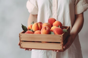 Crate peaches. Generate Ai