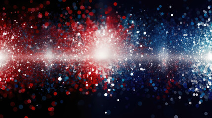 Abstract patriotic red white and blue glitter sparkles with Generative AI Technology