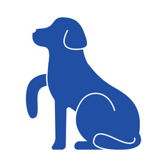 Cute dogs doodle vector set. Cartoon dog or puppy characters silhouette design collection with flat color in different poses. Set of funny pet animals isolated on white background.