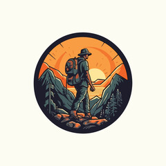 hiking logo modern simple