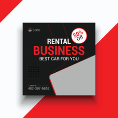 Rental business car sale social media instagram post template
