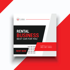Rental business car sale social media instagram post template