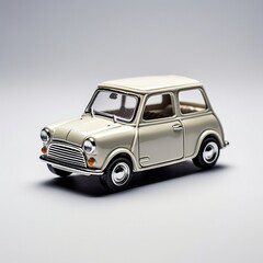 Cute Mini Car on White Background with Depth of Field. Generative AI