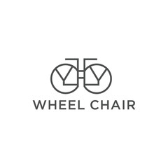 Wheelchair icon line isolated on clean background. Wheelchair icon concept drawing icon line 