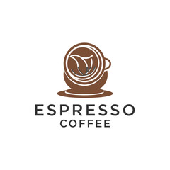 Coffee with line style logo icon design template flat vector