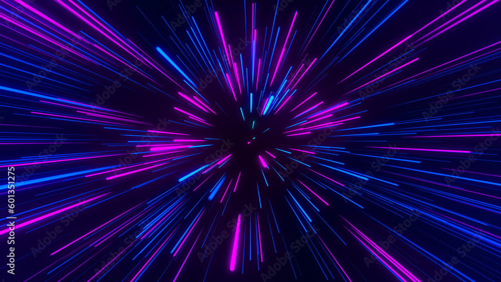 Poster abstract geometric background of radial lines. dataflow tunnel. explosive star. movement effect. bac
