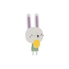 Easter bunny.Cute illustrations in cute hand drawn style. Vector characters for decor, design, decoration.Ideal for Easter sets, holiday packaging, merchandise, postcards.